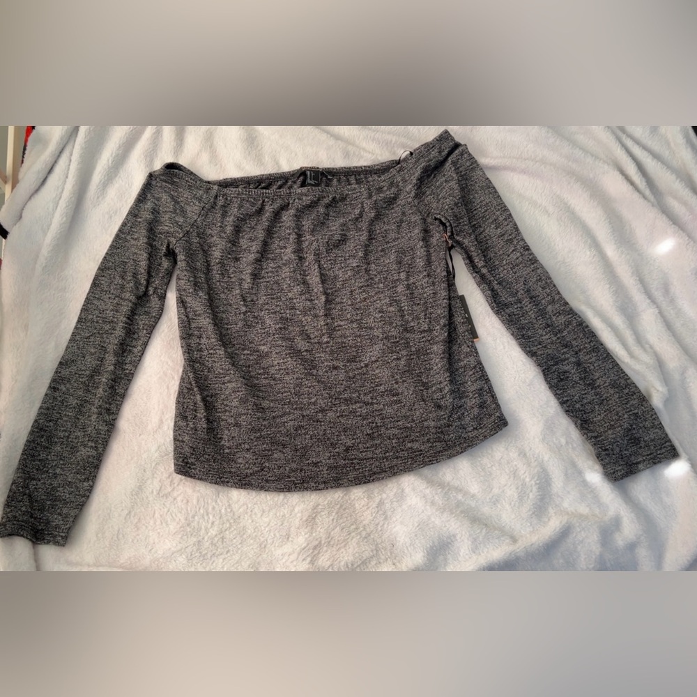 Forever 21 Charcoal Off-Shoulder Sweater